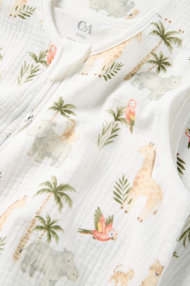 Baby Boys - Wild animals - baby sleeping bag - 18-36 months - white