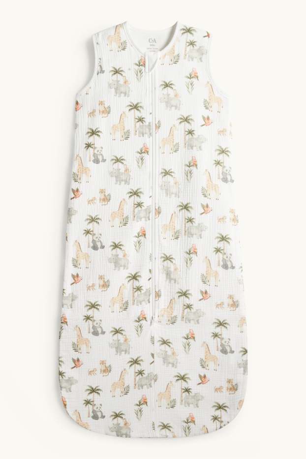 Baby Boys - Wild animals - baby sleeping bag - 18-36 months - white