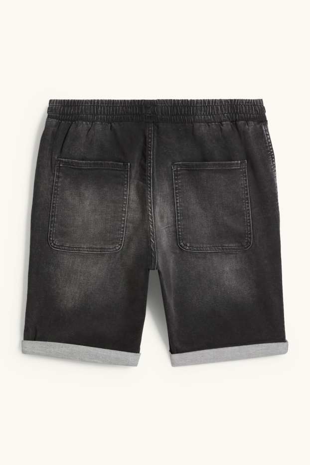 Bărbați - Pantaloni scurți de blugi - jog denim - LYCRA® - negru