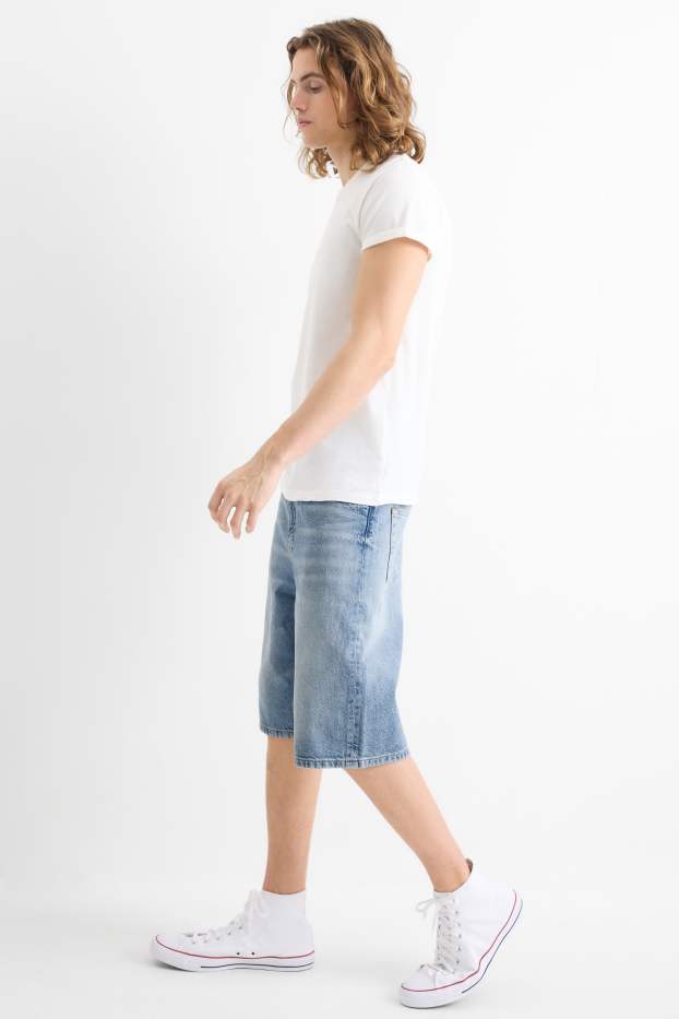 Uomo - Bermuda di jeans - blu