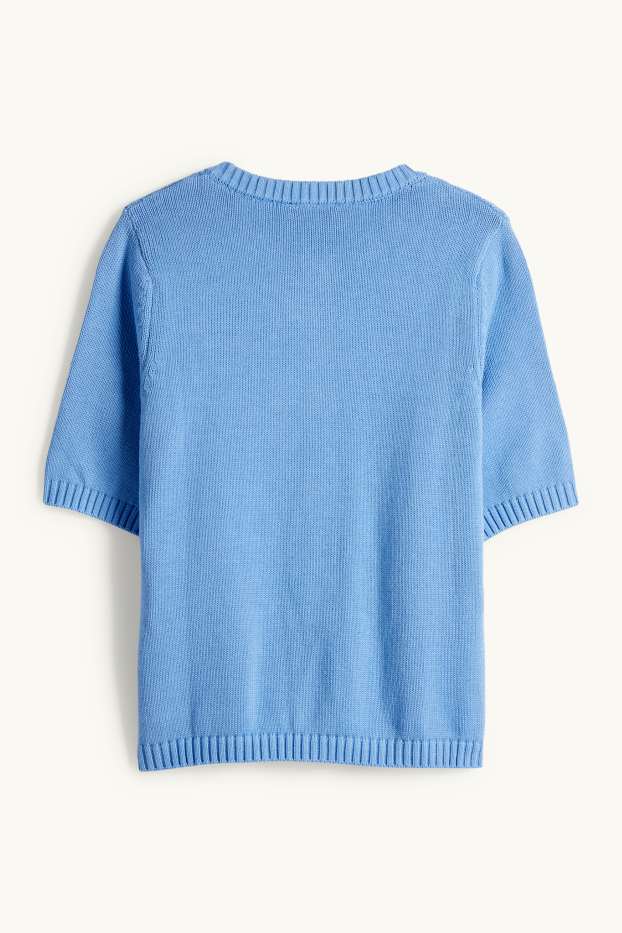 Femmes - Gilet en maille - bleu