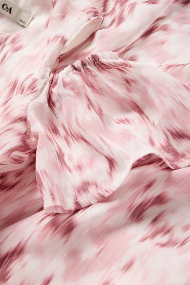 Niñas - Vestido - estampado - blanco / rosa