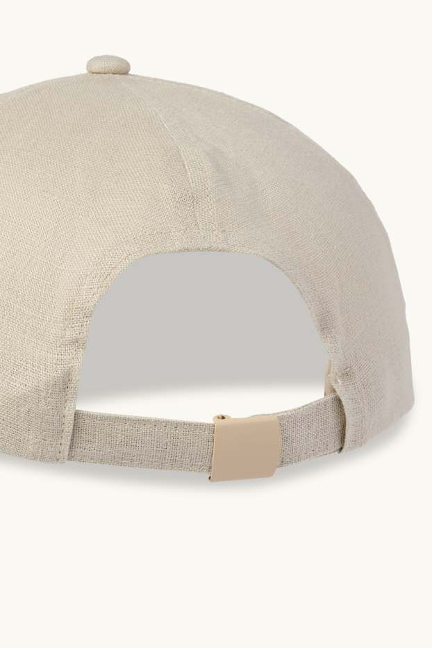Uomo - Cappellino di lino - beige
