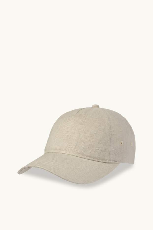 Uomo - Cappellino di lino - beige