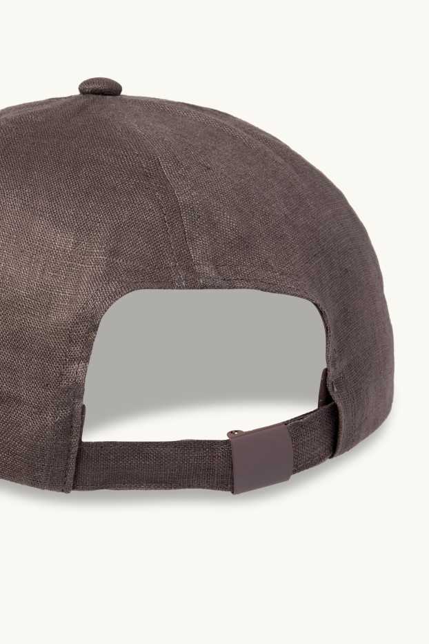 Uomo - Cappellino di lino - marrone