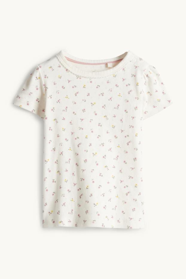 Baby Girls - Floral - baby outfit - 2 piece - white / rose