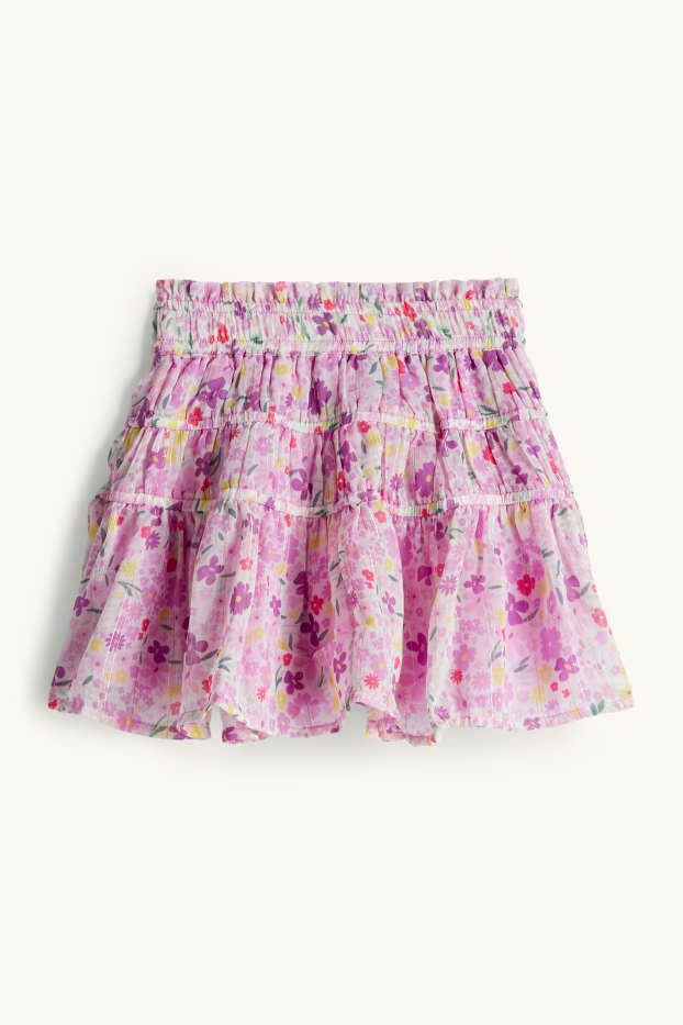 Kinder Mädchen - Blume - Rock - Glanz-Effekt - bunt