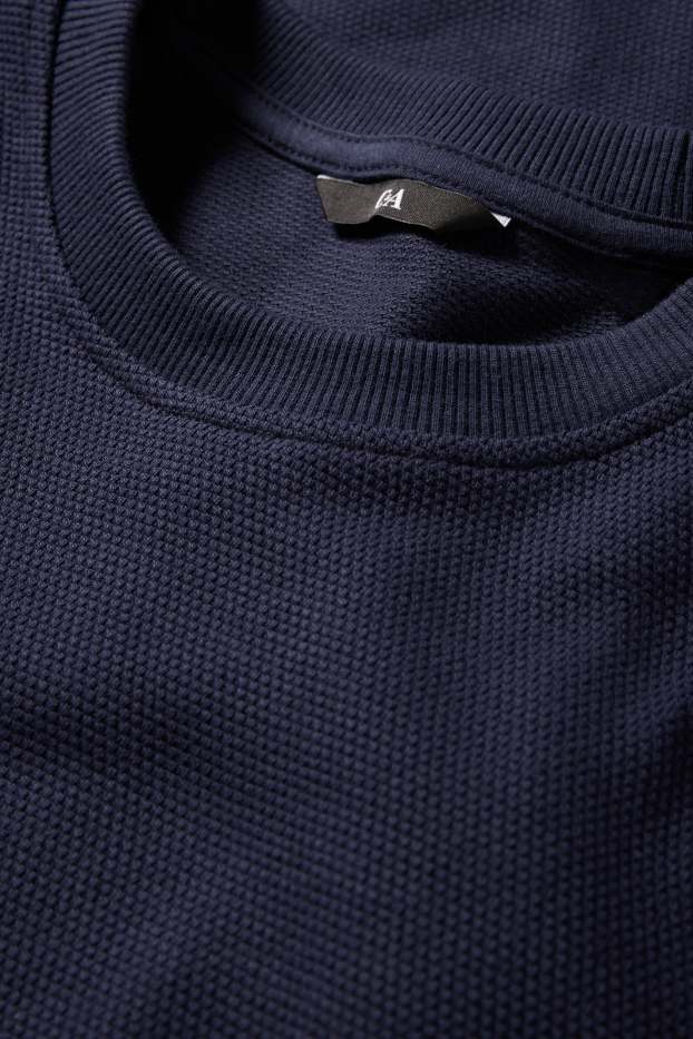 Home - Samarreta de màniga llarga - regular fit - texturada - blau fosc