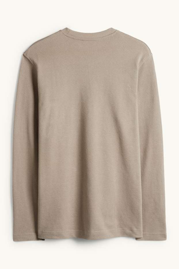 Home - Samarreta de màniga llarga - regular fit - texturada - talp