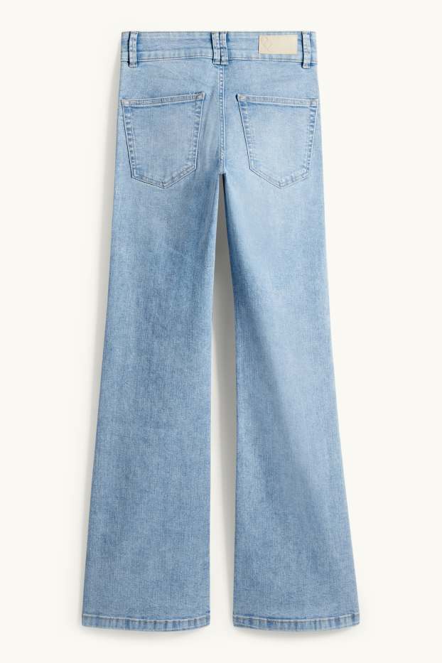 Dames - Flared jeans - mid waist - LYCRA® - blauw