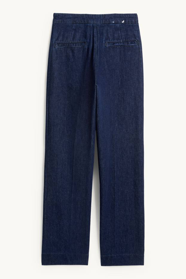 Dona - Wide Leg Jeans - high waist - blau fosc