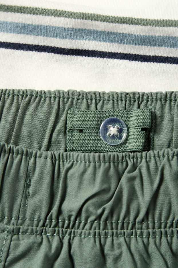 Enfants garçons - Tracteur - ensemble - T-shirt et short - 2 pièces - blanc / vert