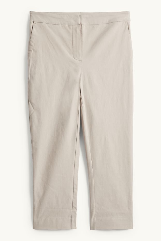 Damen - Caprihose - Mid Waist - Slim Fit - beige