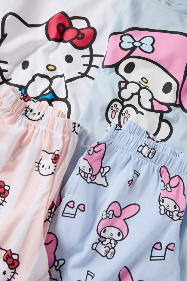 Kinder Mädchen - Multipack 2er - Hello Kitty and Friends - Shorty-Pyjama - weiß / blau