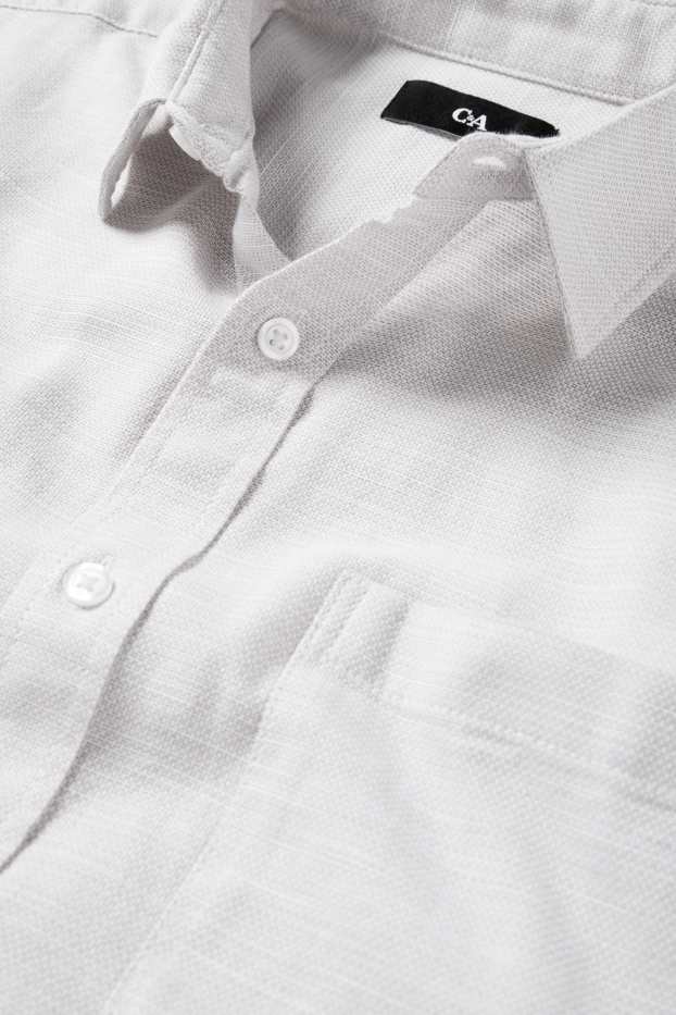 Hommes - Chemise - regular fit - col kent - gris clair