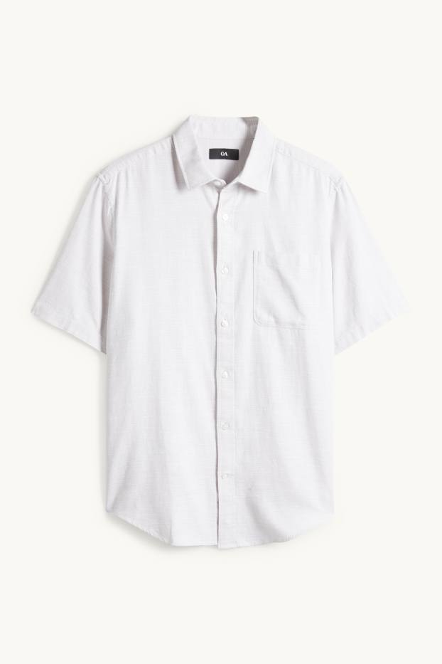 Hommes - Chemise - regular fit - col kent - gris clair