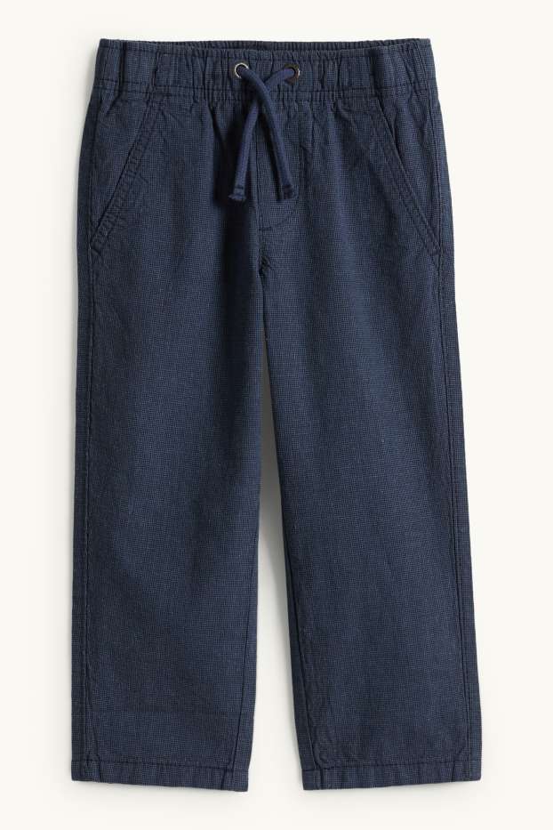 Children Boys - Trousers with linen content - dark blue