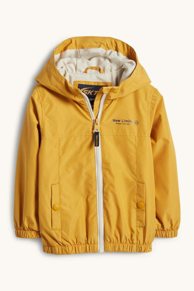 Kinder Buben - Jacke mit Kapuze - wasserabweisend - hellorange