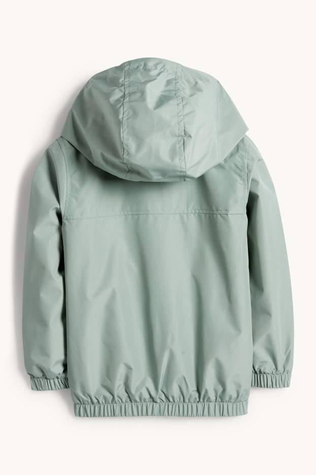 Kinder Buben - Jacke mit Kapuze - wasserabweisend - hellgrün