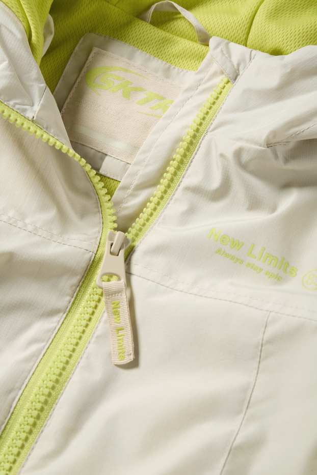 Kinder Buben - Jacke mit Kapuze - wasserabweisend - cremeweiß