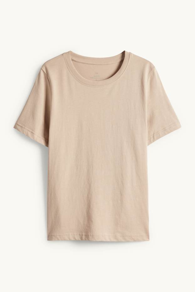 Damen - T-Shirt - Regular Fit - beige