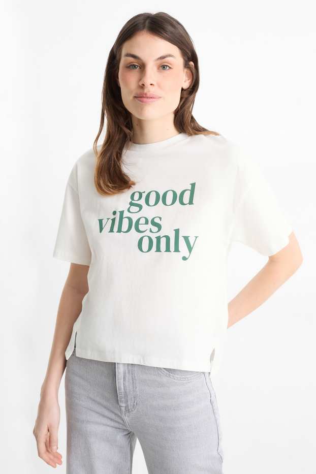 Donna - T-shirt - regular fit - bianco