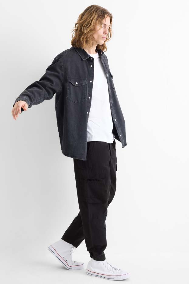 Hommes - Pantalon cargo - relaxed fit - noir