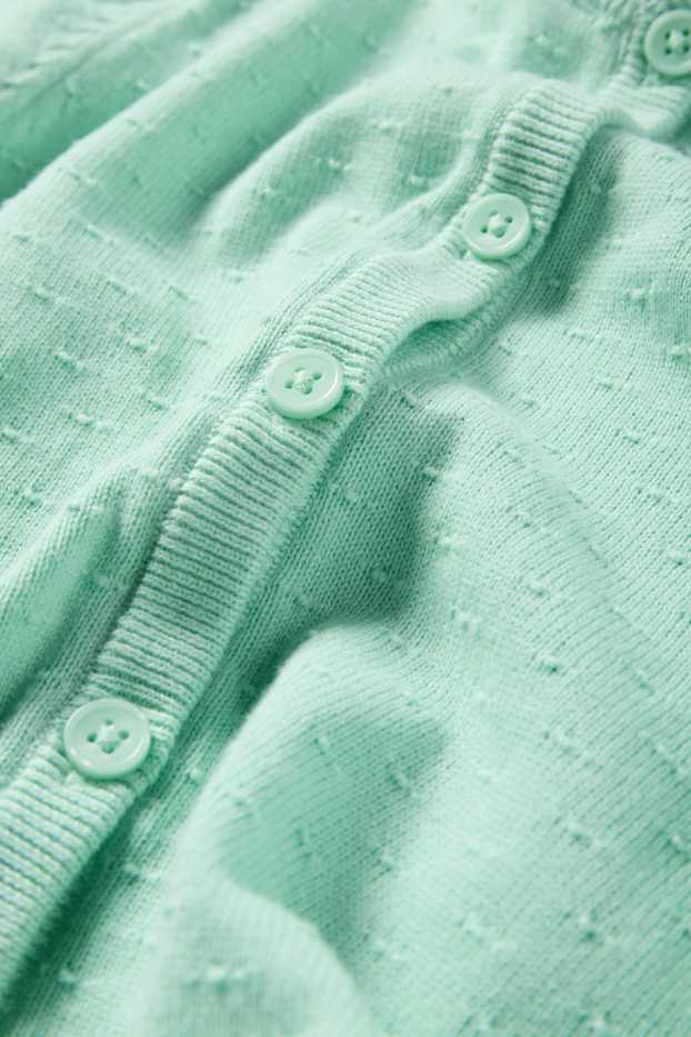 Enfants filles - Gilet en maille - finition texturée - vert menthe