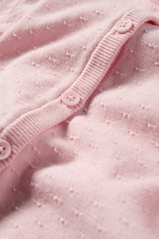 Enfants filles - Gilet en maille - finition texturée - rose