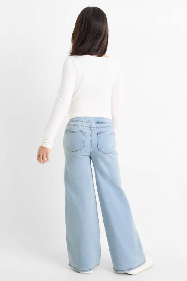 Enfants filles - Wide leg jeggings - jean bleu clair