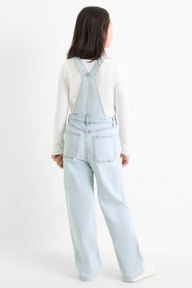 Enfants filles - Salopette en jean - jean bleu clair