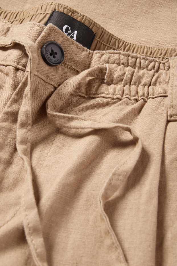 Heren - Chino - tapered fit - linnenmix - beige