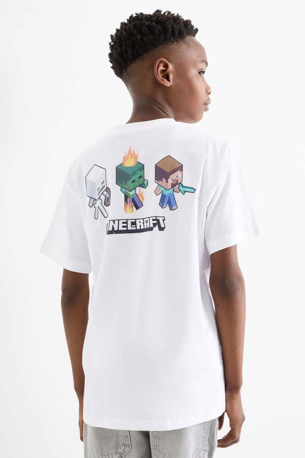 Niños - Minecraft - camiseta de manga corta - blanco / verde