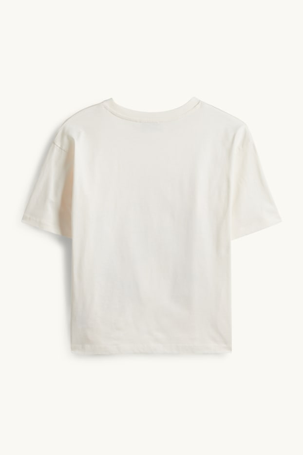 Kinder Mädchen - Teddybär - Kurzarmshirt - cremefarben