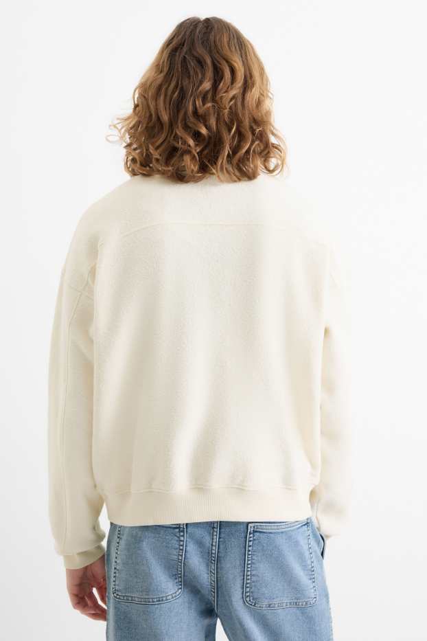 Herren - Sweatshirt - strukturiert - cremefarben