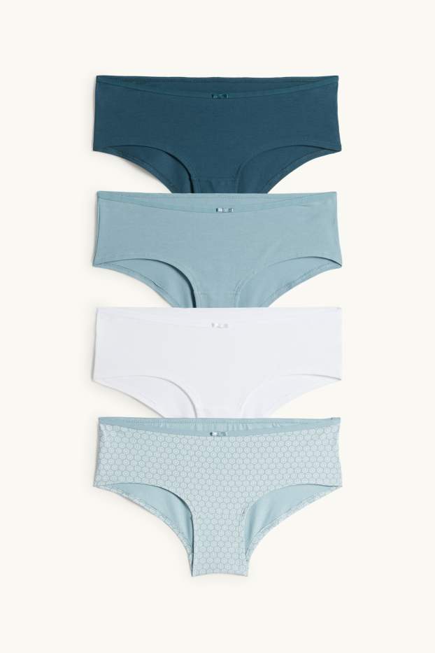 Dámské - Multipack 4 ks - kalhotky hipster - tyrkysová