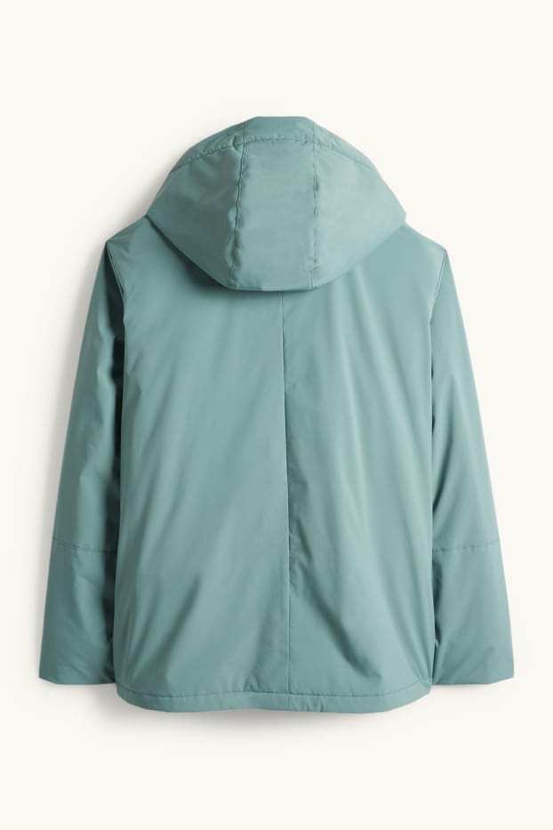 Donna - Giacca con cappuccio - foderata - idrorepellente - turchese