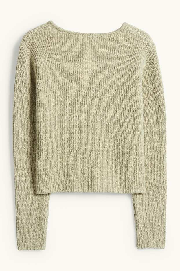 Dona - Càrdigan - acanalat - verd clar