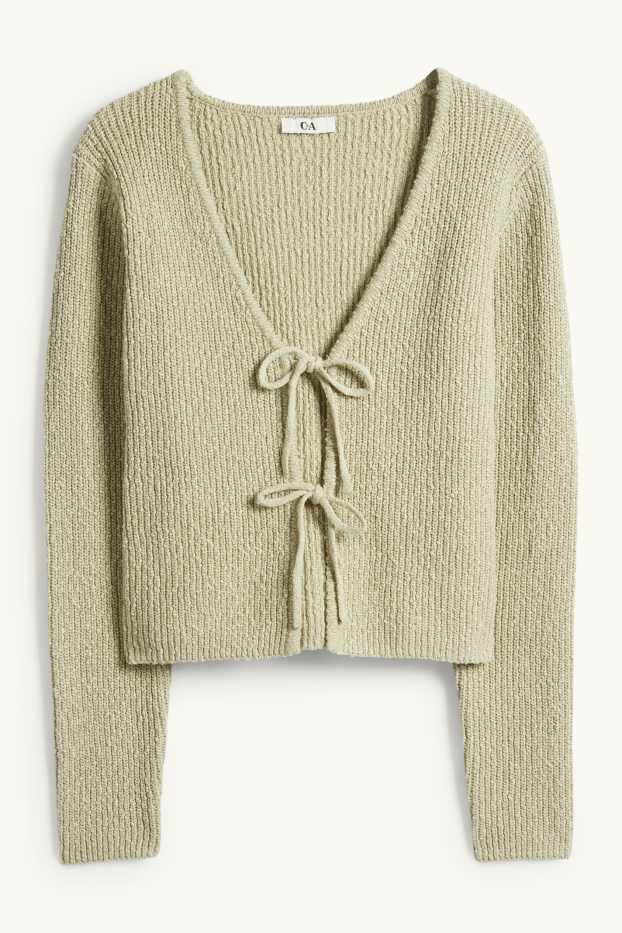 Dona - Càrdigan - acanalat - verd clar