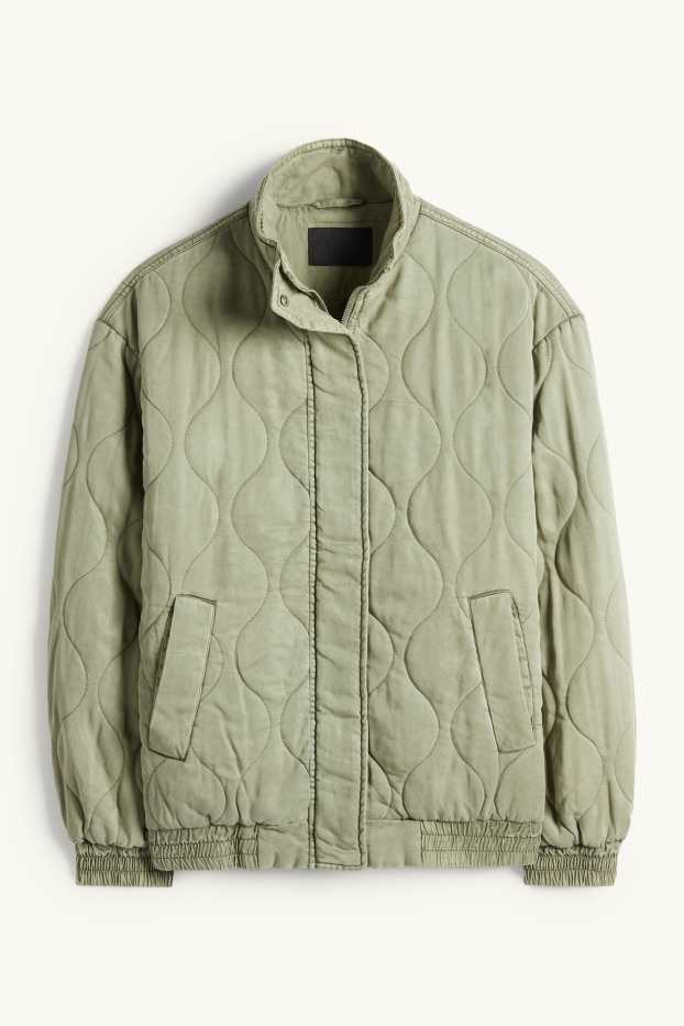 Dames - Jas met stiksels - lichtgroen