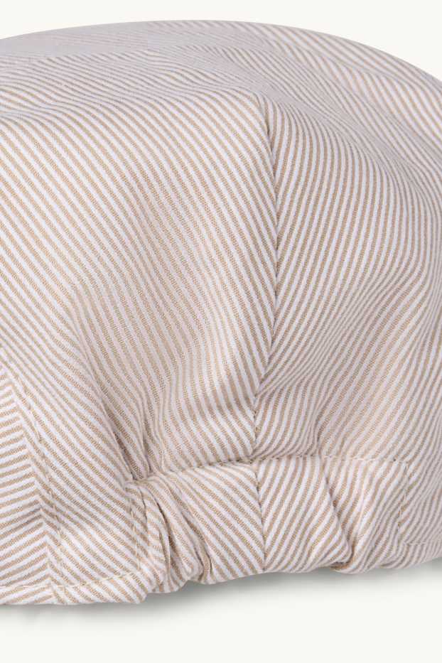 Baby: jongens - Flat cap voor baby's - gestreept - beige
