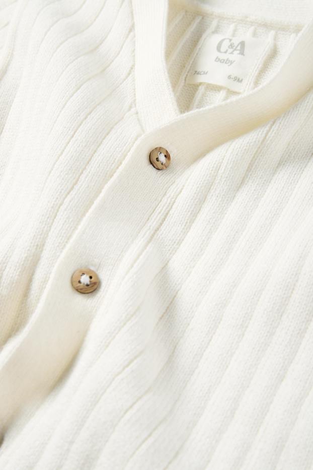 Unisex - Cardigan per neonati - a coste - bianco crema