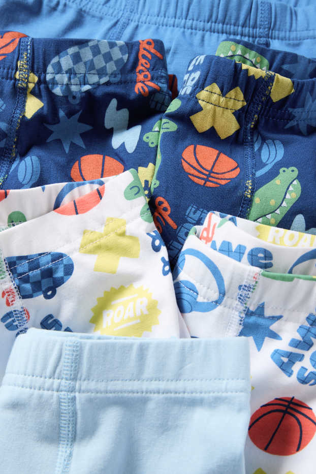 Kinderen: jongens - Set van 6 - alligator en skateboard - boxershort - blauw