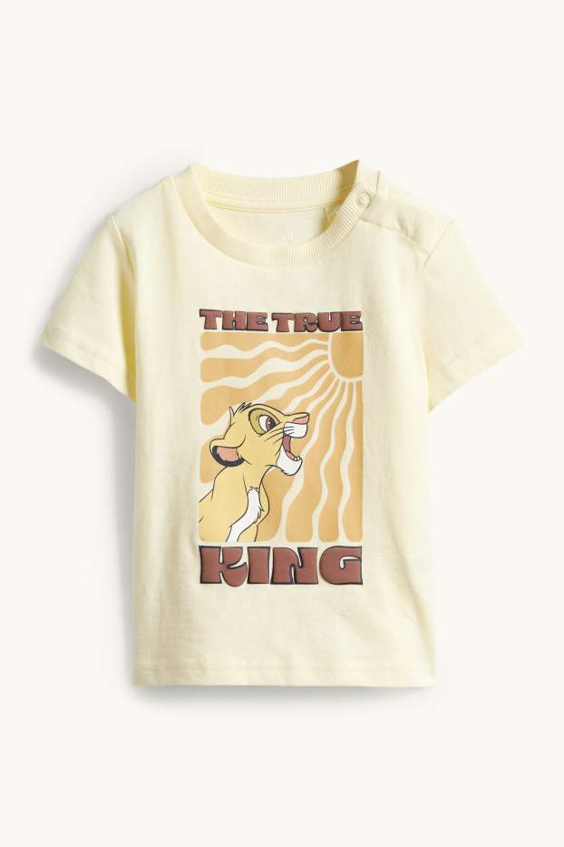 Miminka - chlapci - Lví král - tričko s krátkým rukávem pro miminka - světle žlutá