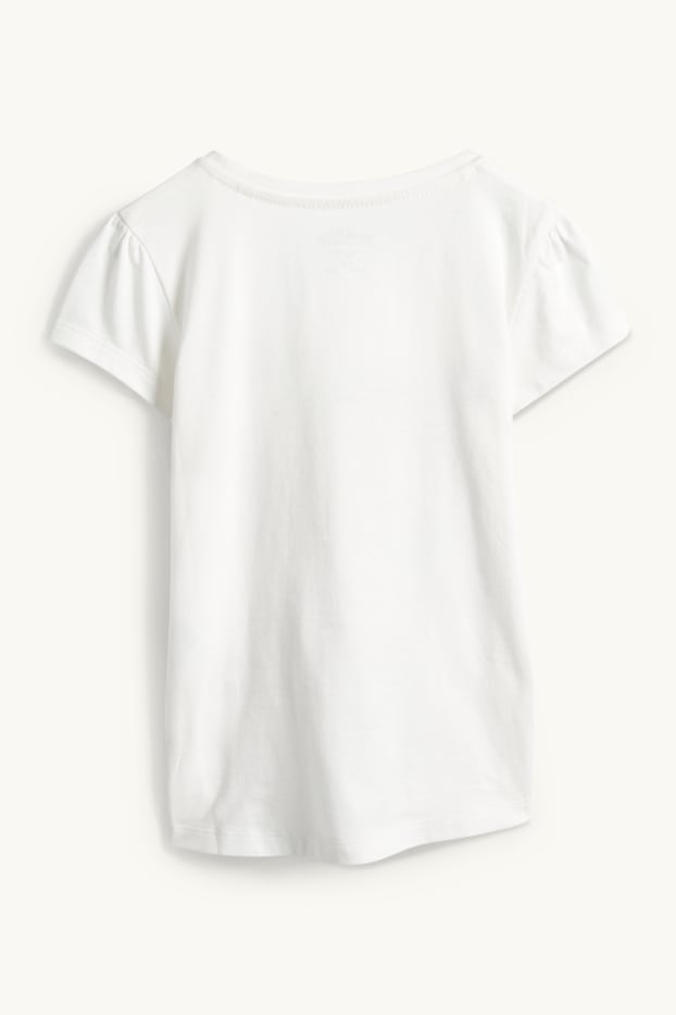 Nena - Casa de Nines de la Gaby - samarreta de mànigues curtes - efecte brillant - blanc