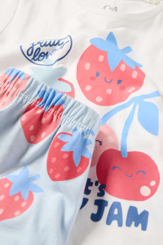 Děti - dívky - Kawaii - tričko s krátkým rukávem - bílá/červená