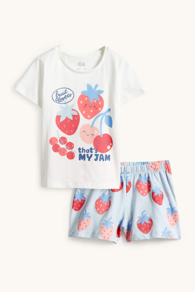 Děti - dívky - Kawaii - tričko s krátkým rukávem - bílá/červená