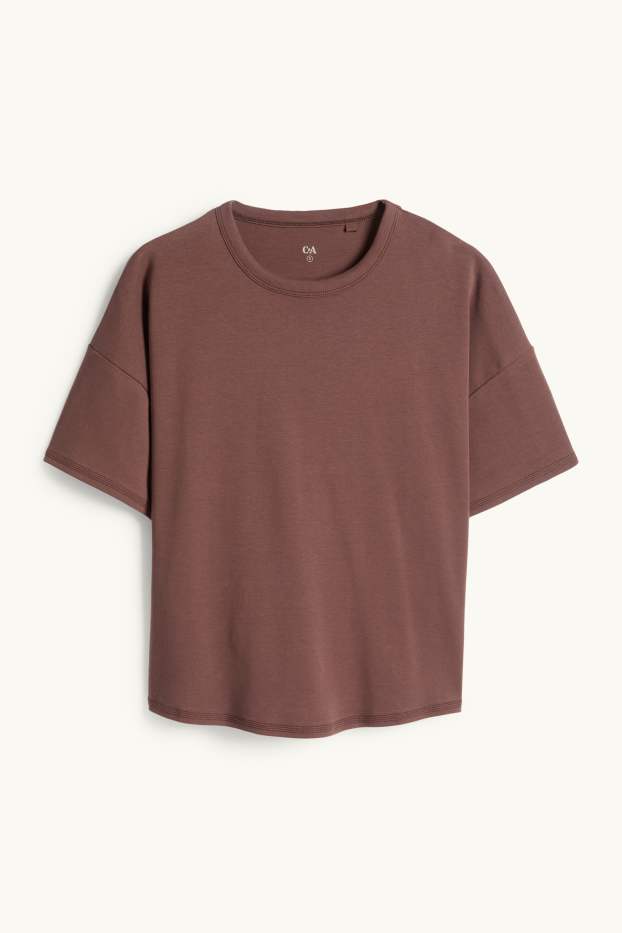 Dona - Samarreta de màniga curta - oversized - marró fosc
