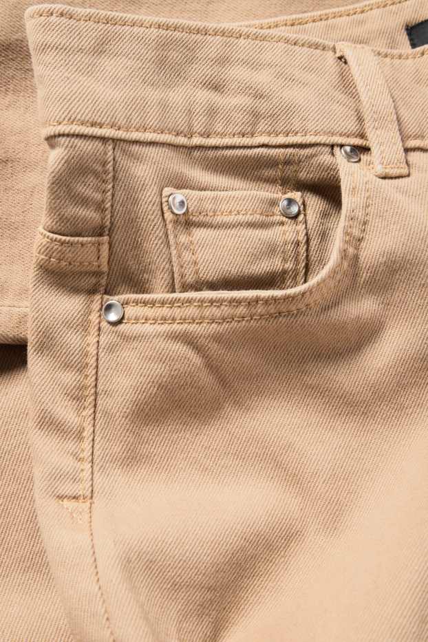 Femmes - Pantalon en toile - high waist - wide leg - taupe