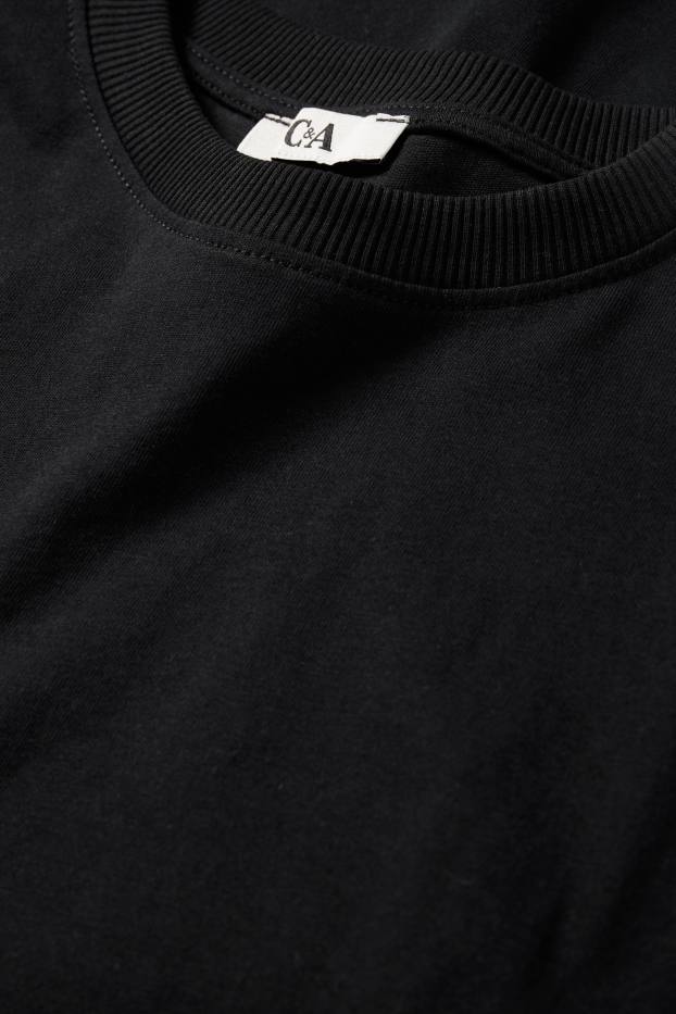 Dames - T-shirt - oversized - zwart